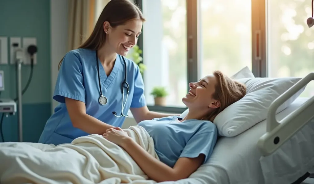 patient recovering comfortably after successful surgery