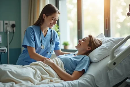 patient recovering comfortably after successful surgery