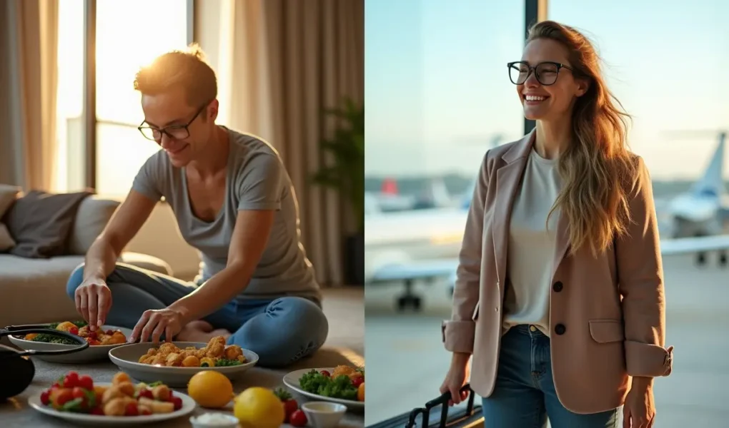 traveler maintaining health and energy before and after long trip